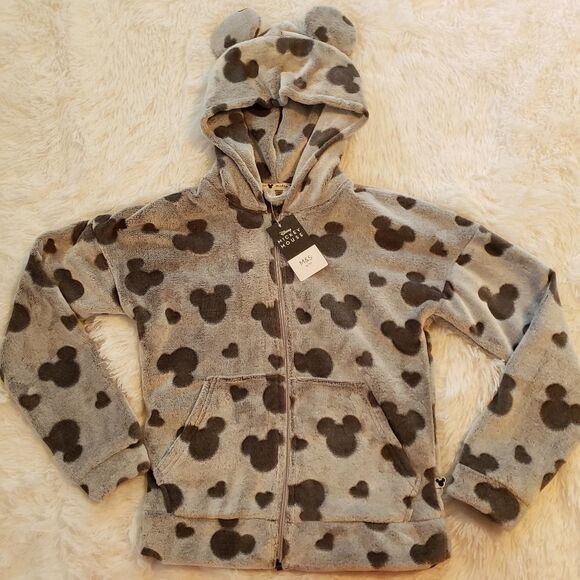 Disney's Mickey Mouse Gray Fleece Women's Hoodie - Picture 1 of 11